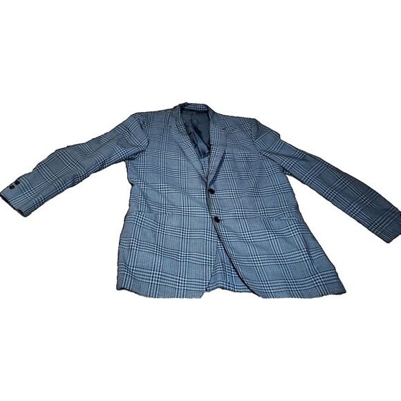 Vintage Bradley Toggery Men’s 42R Blue Brown Plaid Blazer Sport Coat Classic - Picture 4 of 16